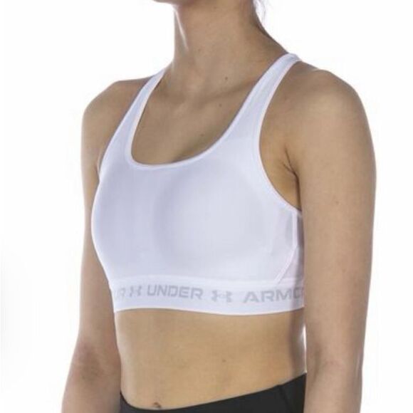 Under Armour Size Large cross back white bra/medium support - Picture 2 of 12